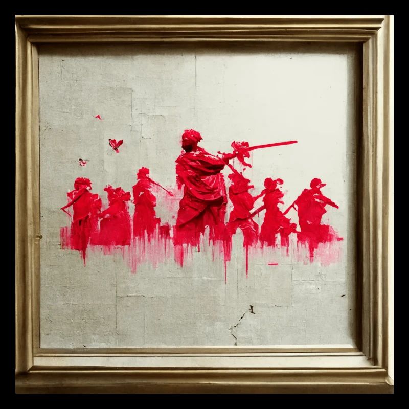 Graffitis de style Banksy de la scène de guerre