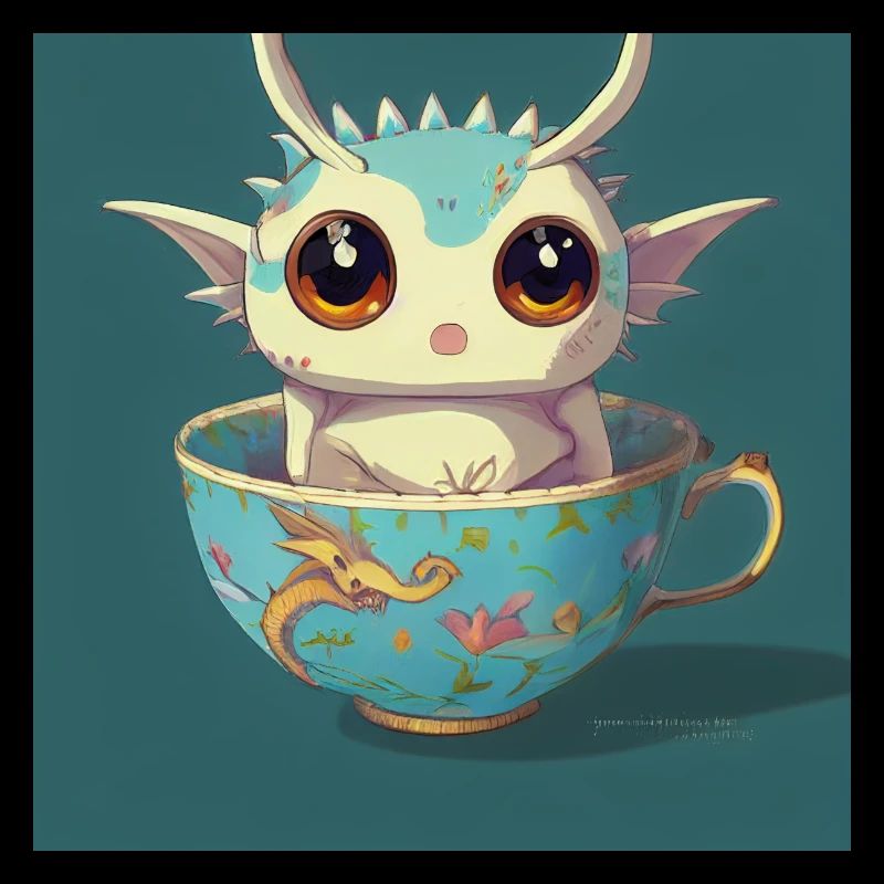 Adorable bébé dragon avec les yeux d’enchère