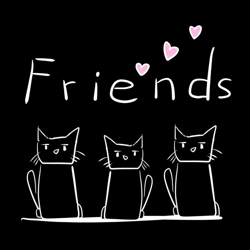 Amis trois chats animaux animal