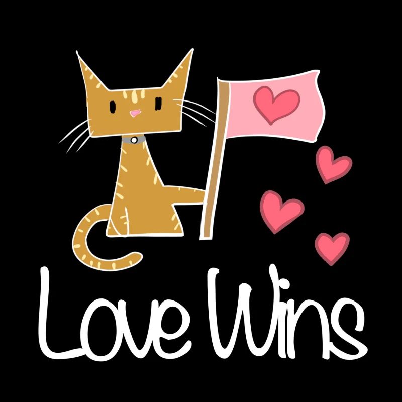 liebe gewinnt Katze Herz Flagge