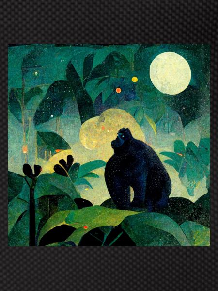Gorilla im Mondschein