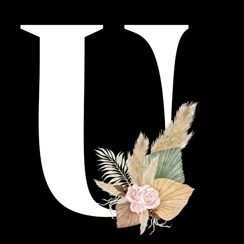 lettre U fleuris