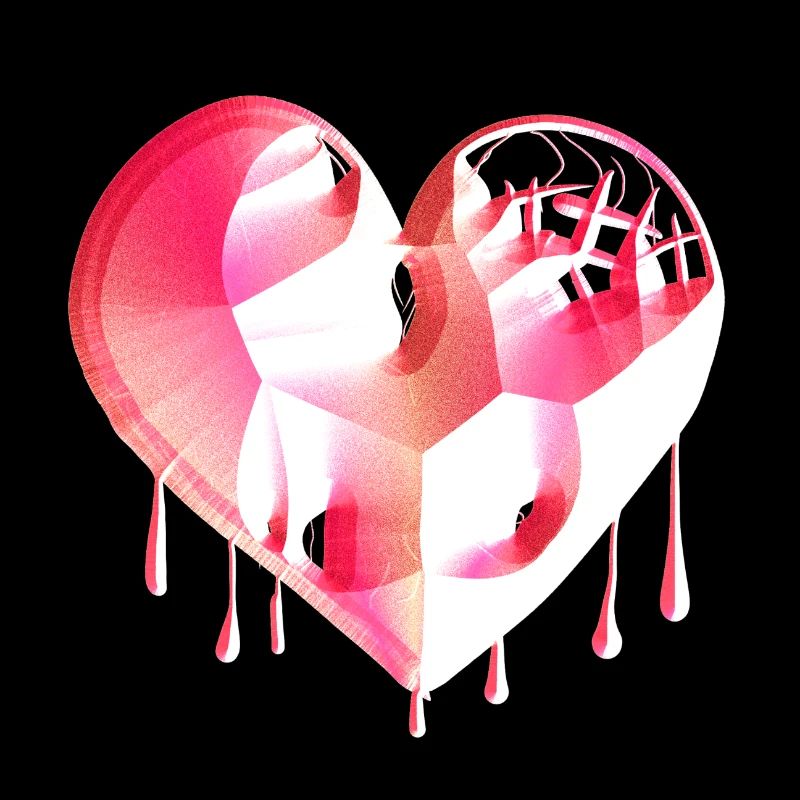 herz symbol gebrochen pink narben