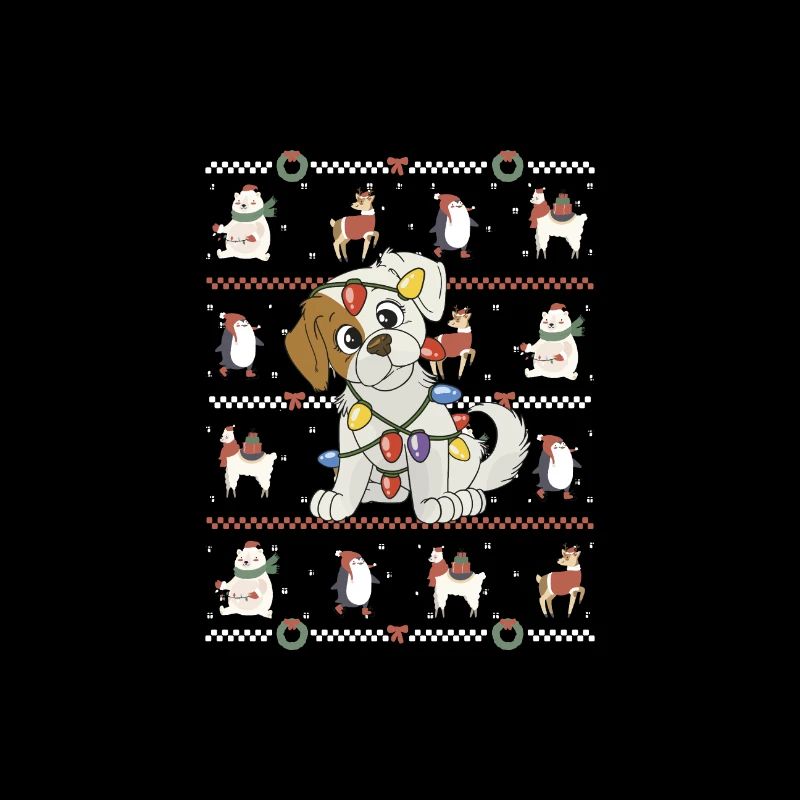 Lumières de fées de chien de Noël
