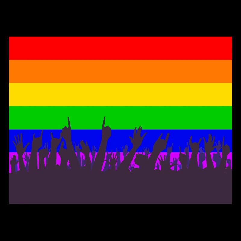 LGBT Rainbow Transgender Flag With Waving Hands