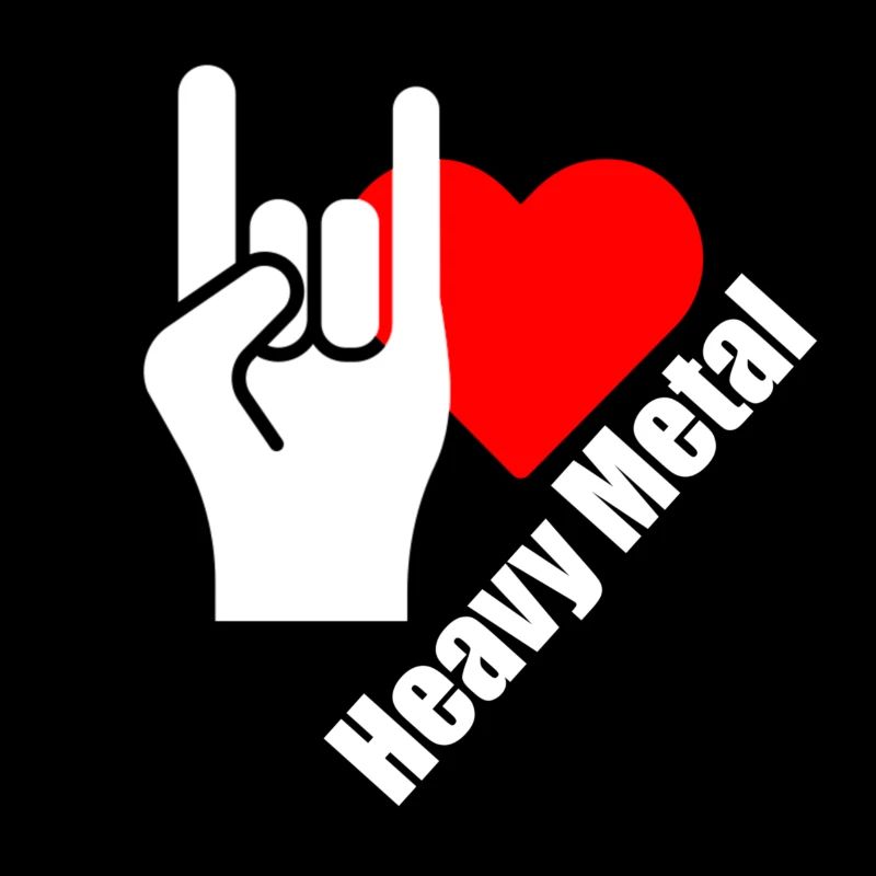 Heavy Metal Handzeichen mit Herz