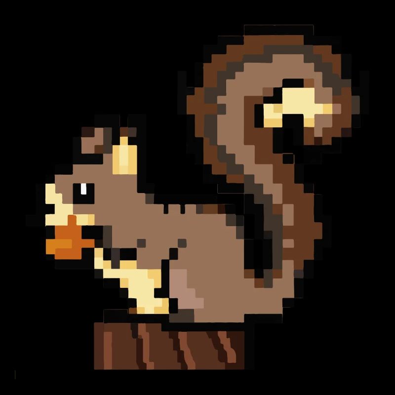 Squirrel Pixel Art Idée cadeau