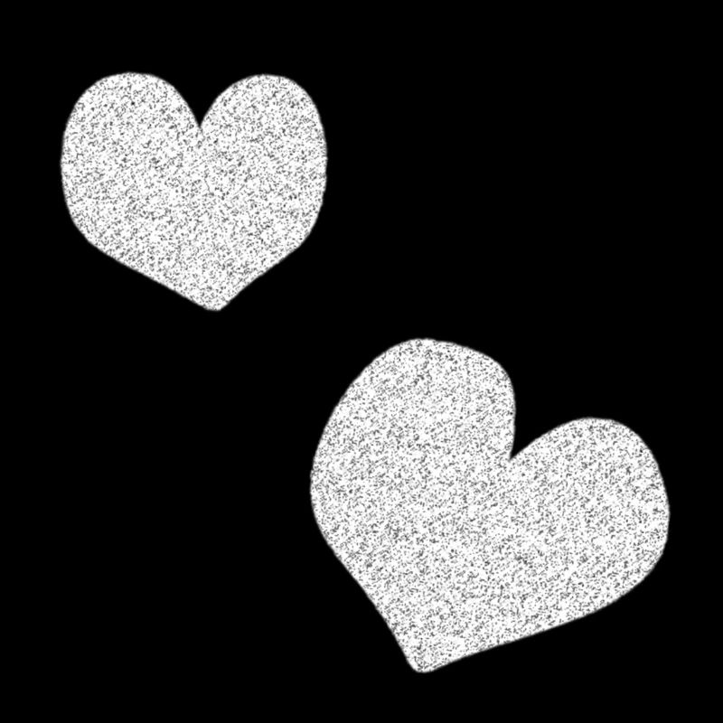 Two Pink Hearts Glitter Heart