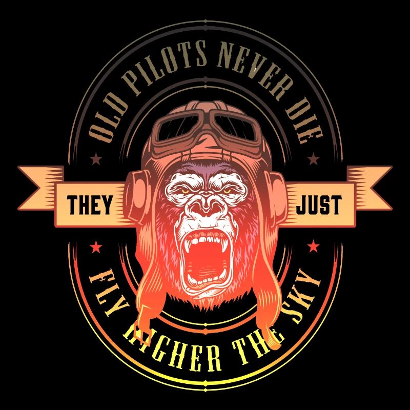 Pilot gorila gorilla animal monkey funny legend kong