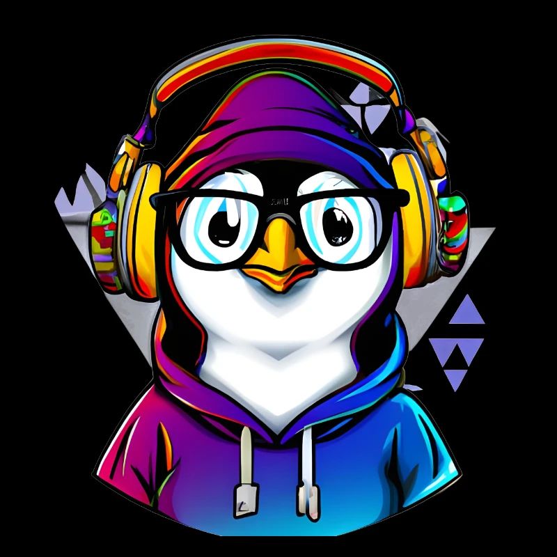 Nerd Pinguin mit Pullover