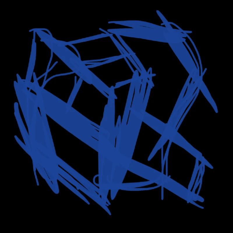 Cube bleu sur T-shirt blanc
