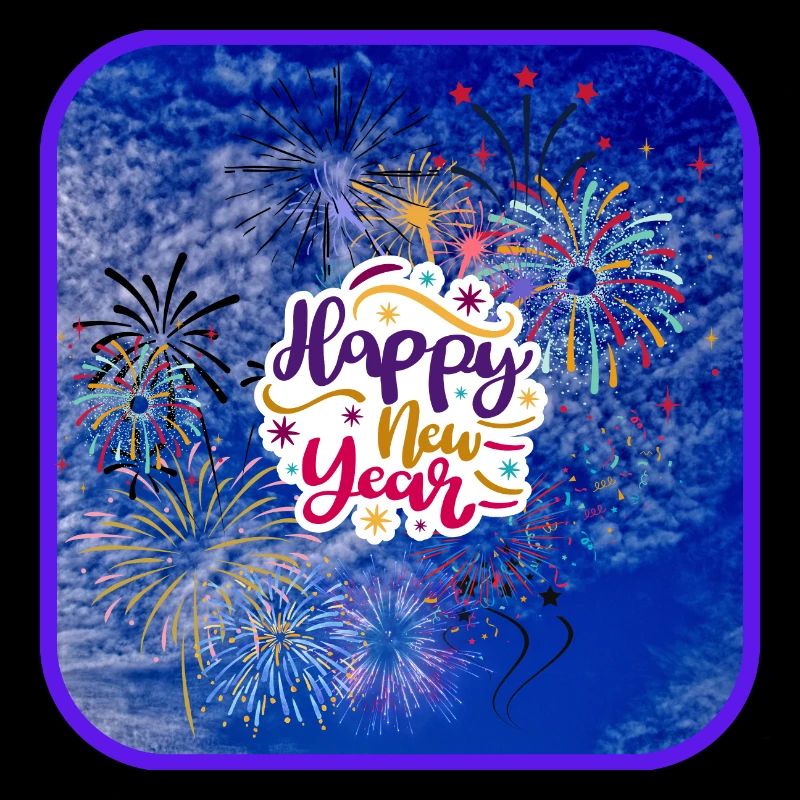 Bonne année, thème coloré.