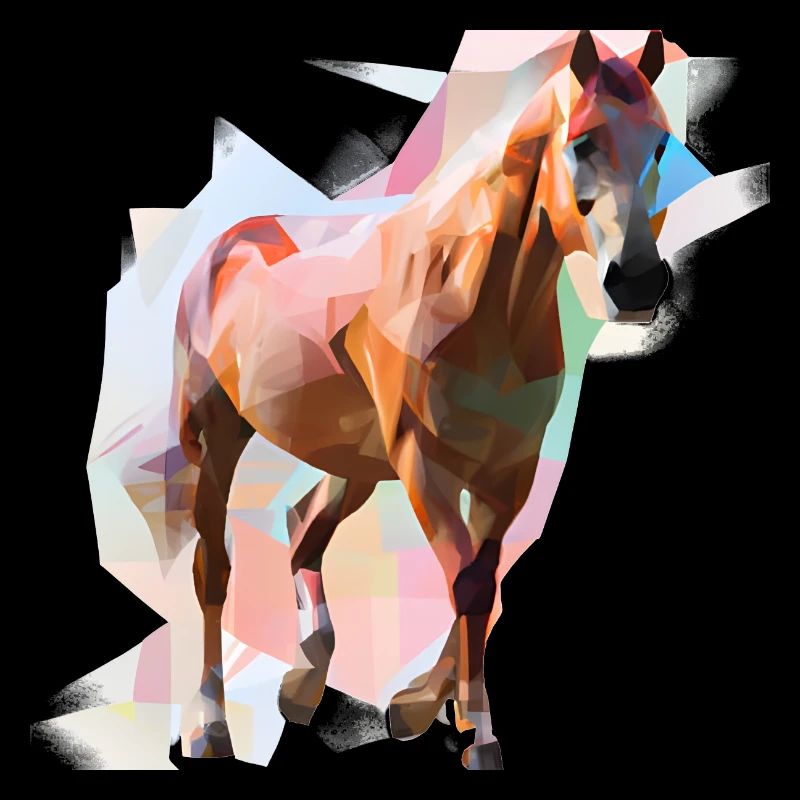 Bunter Abstrakter Geometrisches Pferd