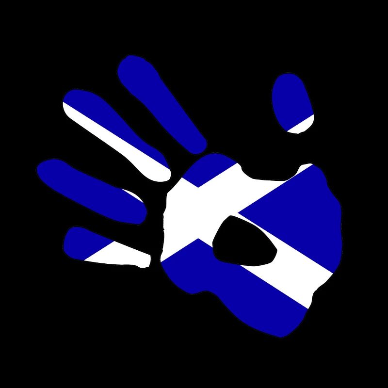 Silhouette de l’empreinte de main du drapeau de l’Écosse
