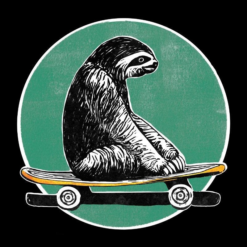 Sloth on skateboard