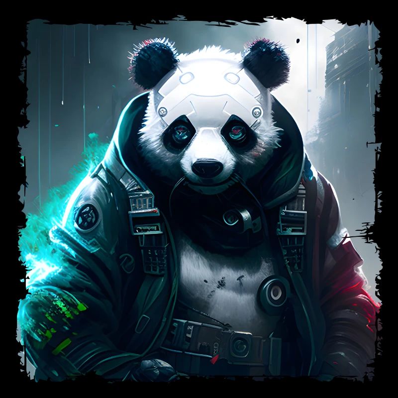 Panda Future Neon Cyber Suit Robot