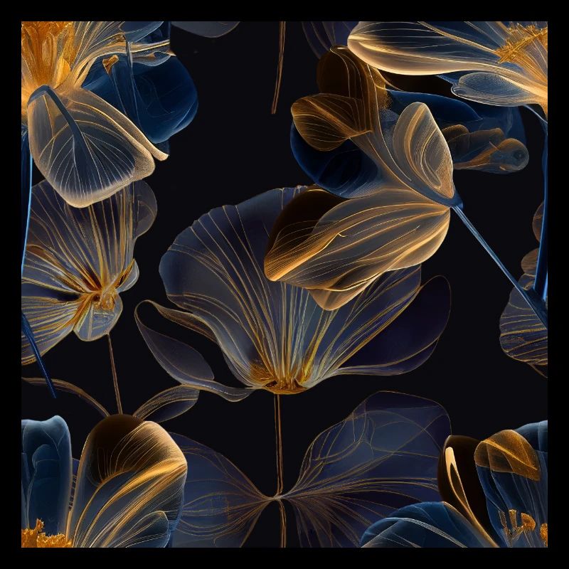 Fleurs dorées transparentes