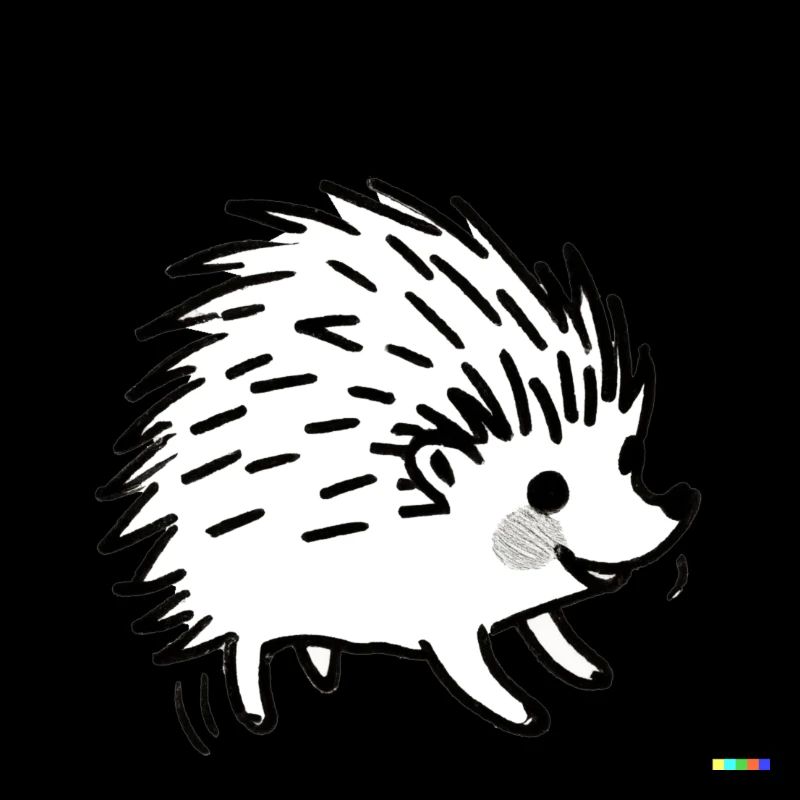 Herisson noir et blanc