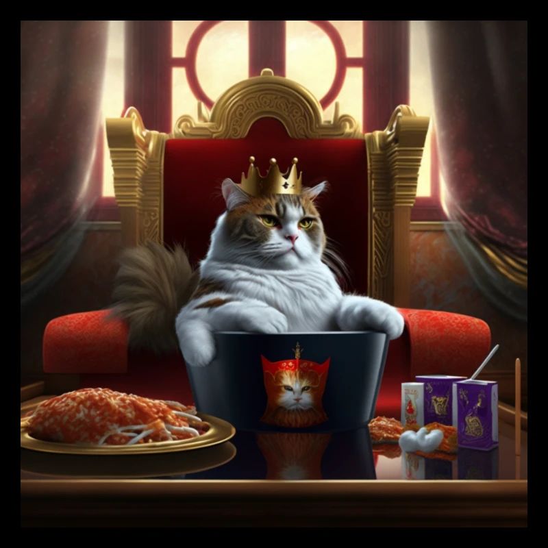 Cat queen in her throne room