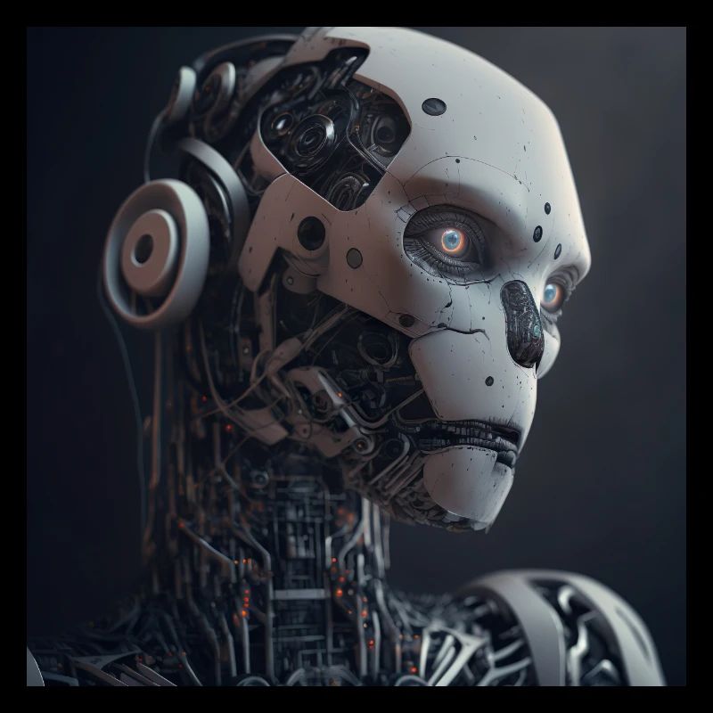 Blauäugiger Cyborg-Roboter