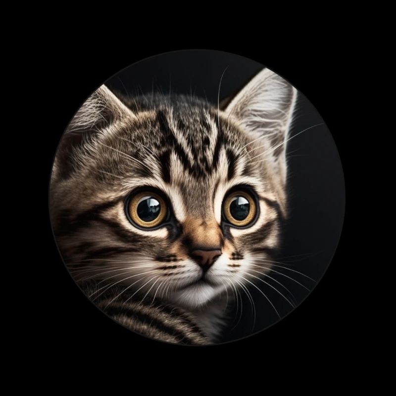 mignon chaton tigré avec ses grands yeux