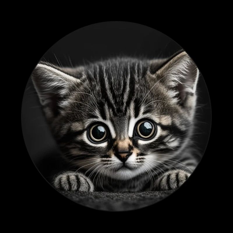 mignon chaton tigré avec ses grands yeux