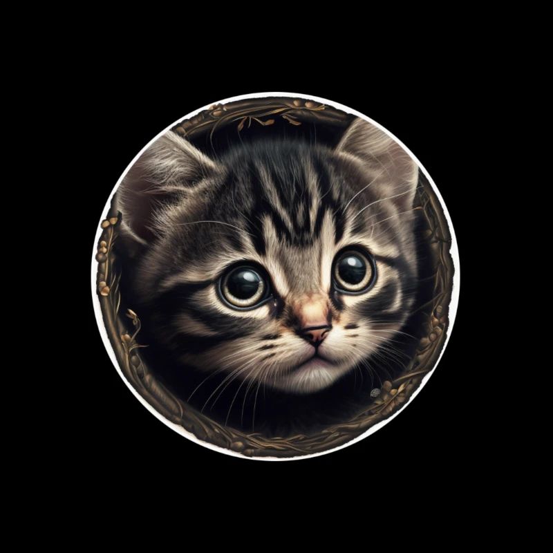 süßes Tabby-Kätzchen mit großen Augen
