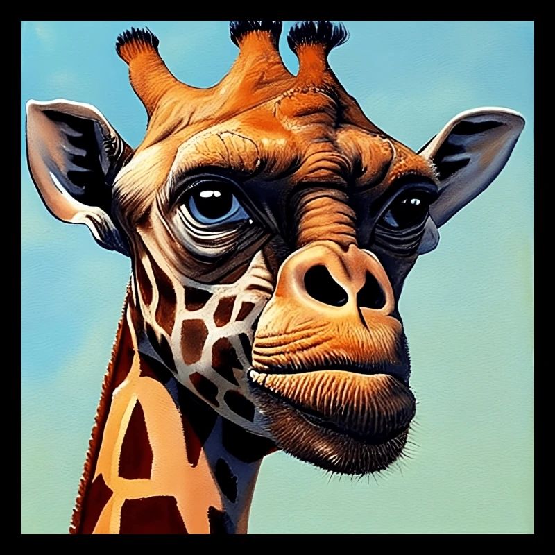 Giraffe with monkey face