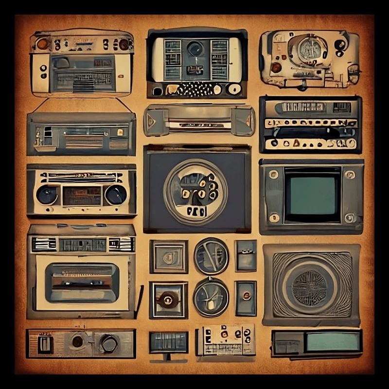 Retro electronics 80s style