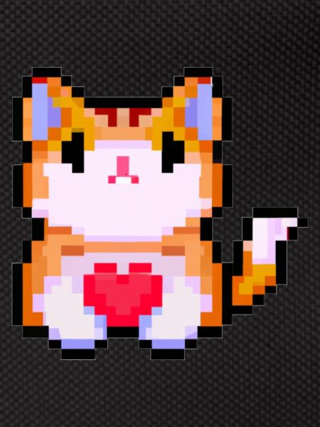 Pixelart Cat with Heart