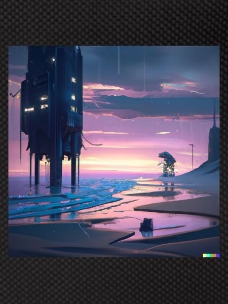 Future beach digital art