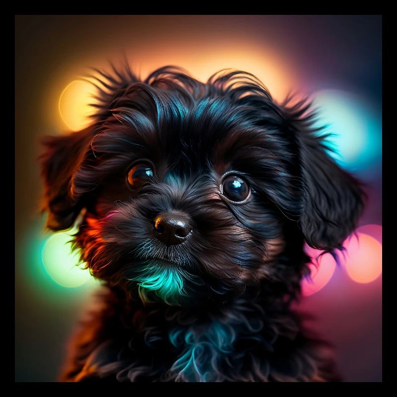 A dog and its reflections