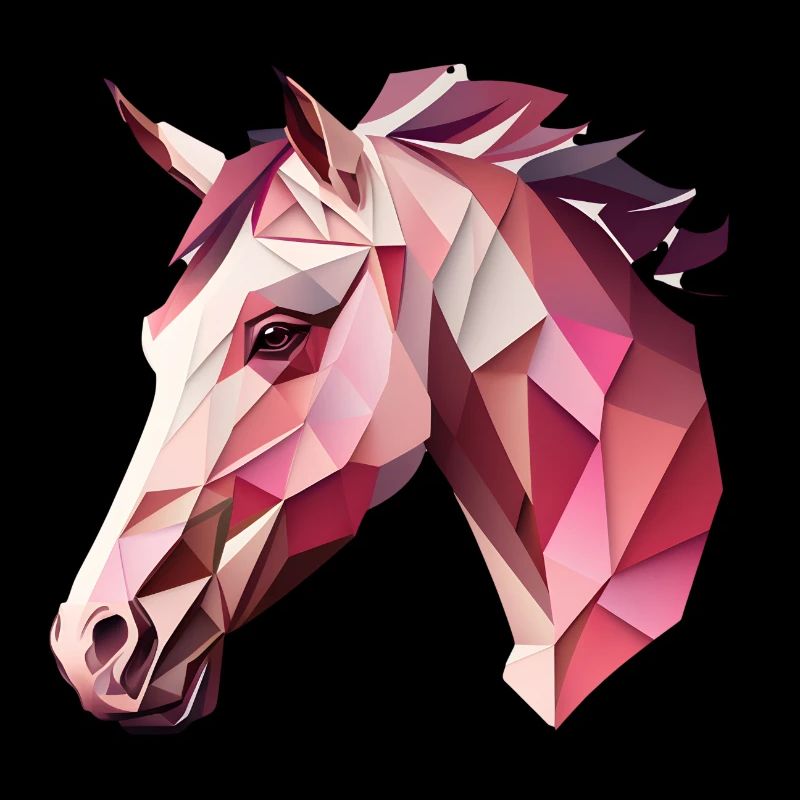An angular pink horse kop
