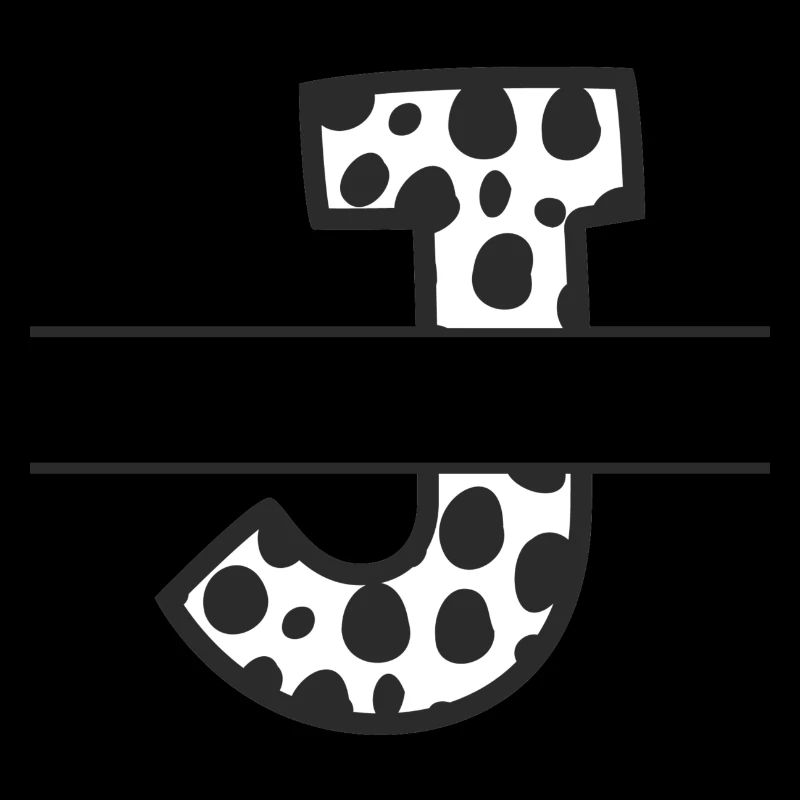 Letter J custom cow pattern