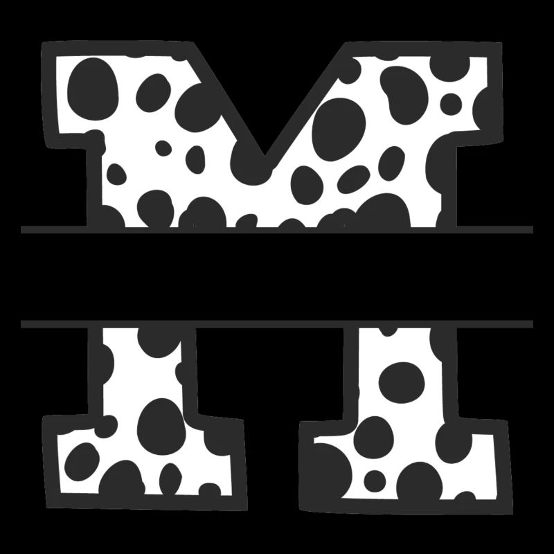 Buchstabe M Benutzerdefiniertes Kuhmuster