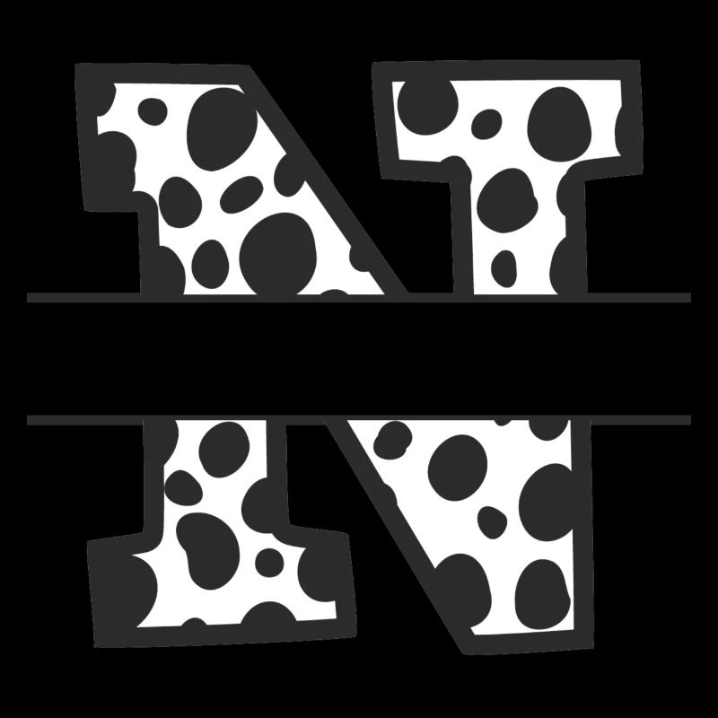 letter n custom cow pattern
