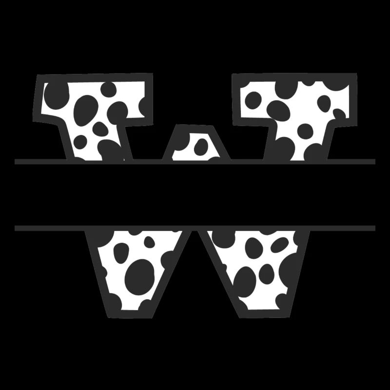 Letter W custom cow pattern