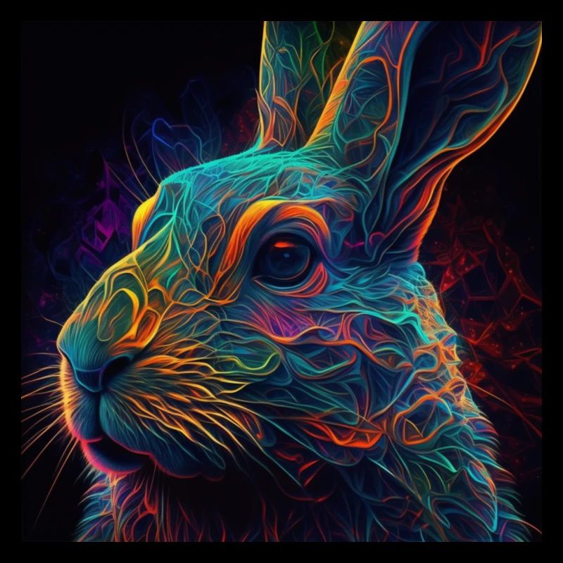 Coloured rabbit, unique design