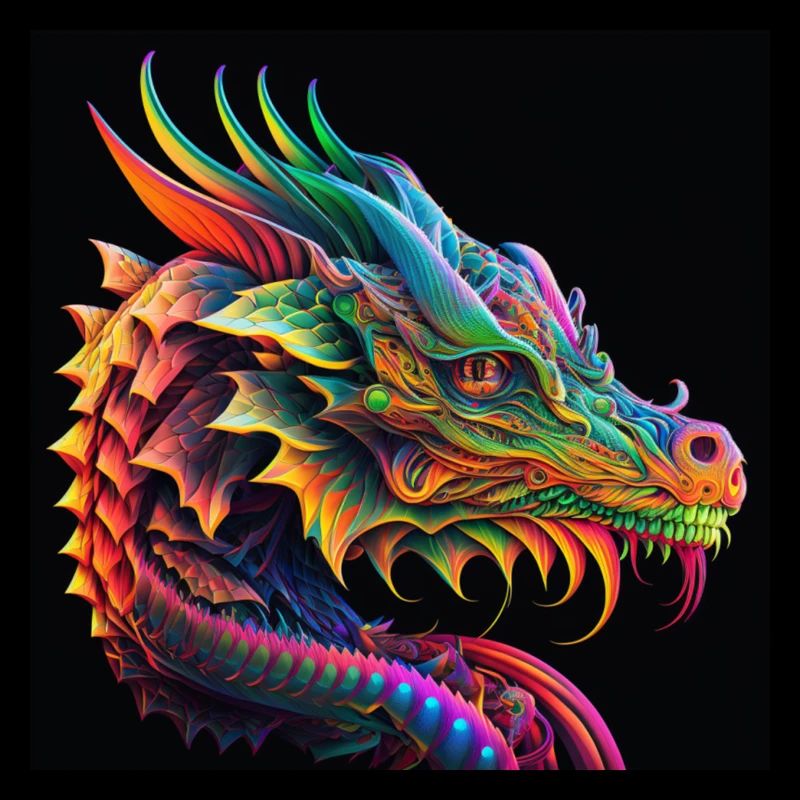 Colored dragon, unique design