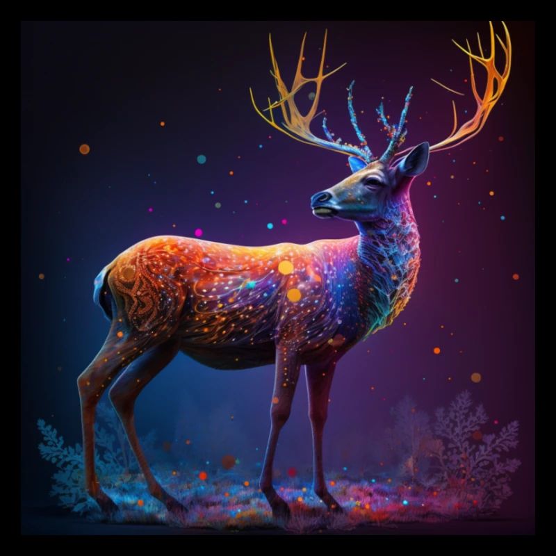 Colored deer, unique design