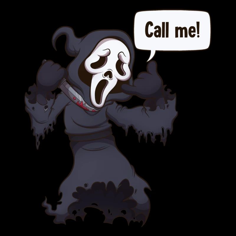 Geist mit schreiendem Gesicht, der ein Messer hält