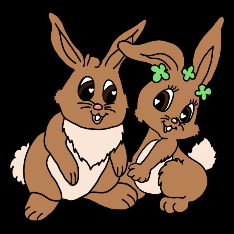 Couple de lapins de Pâques