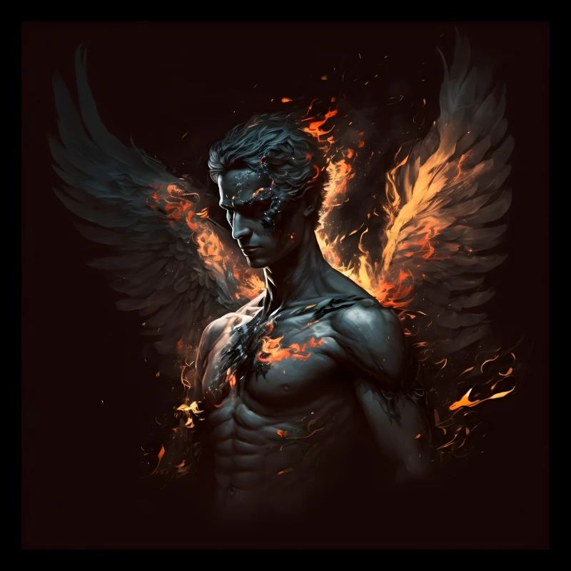 Feuriger dämonischer Engel