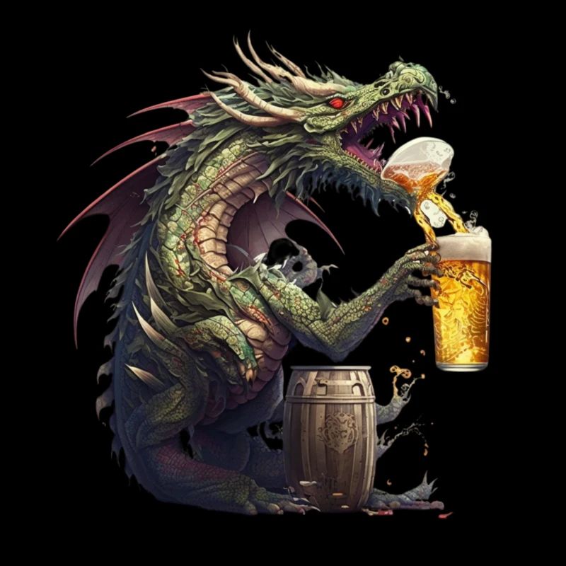 Chinesischer Drache Gefährlich mit Bier