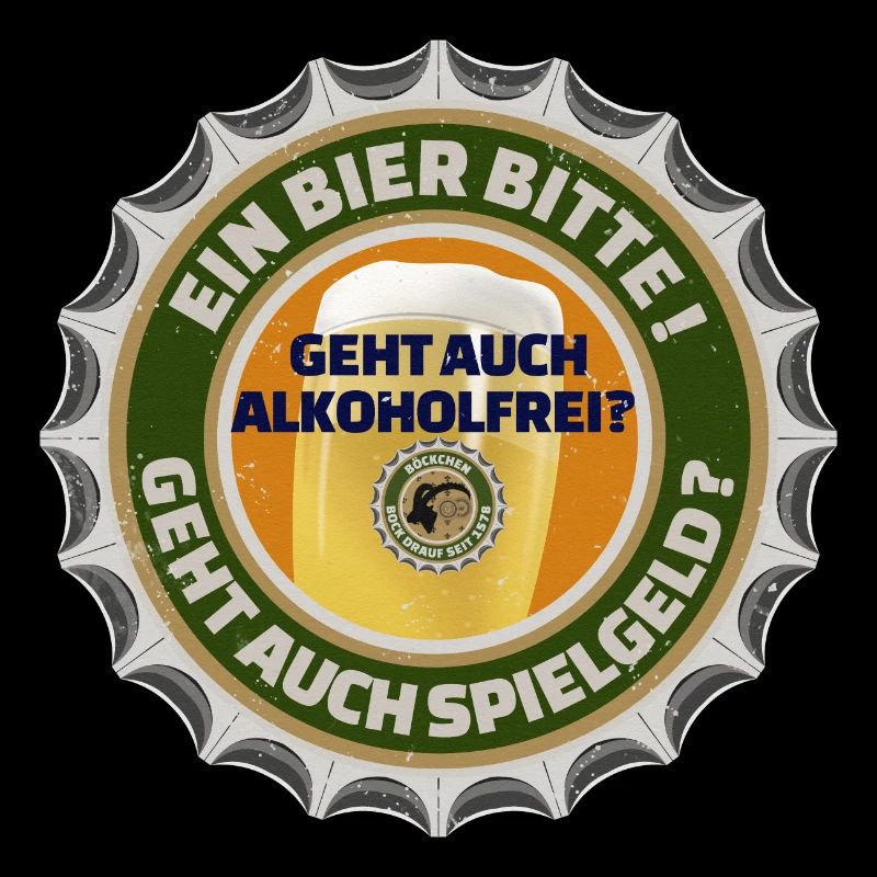 EIN BIER BITTE Kronkorken Bierdeckel