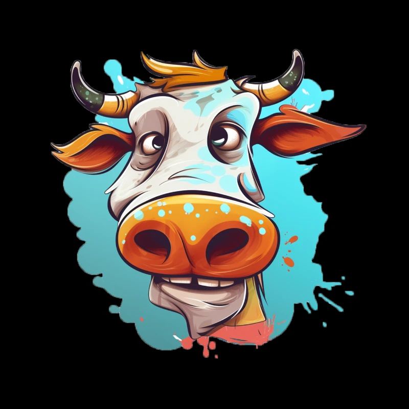 Caricature colorée de vache