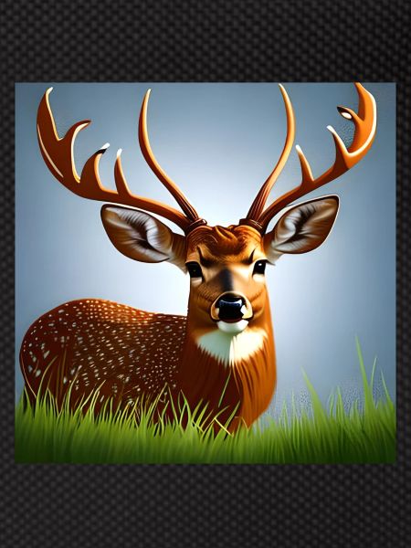 Cerf dans l'herbe