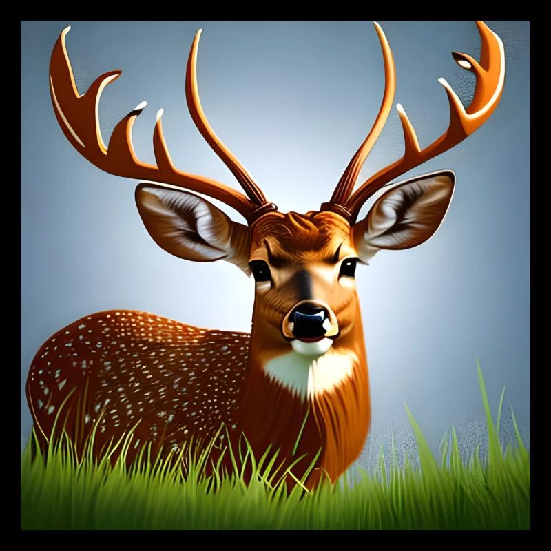 Cerf dans l'herbe
