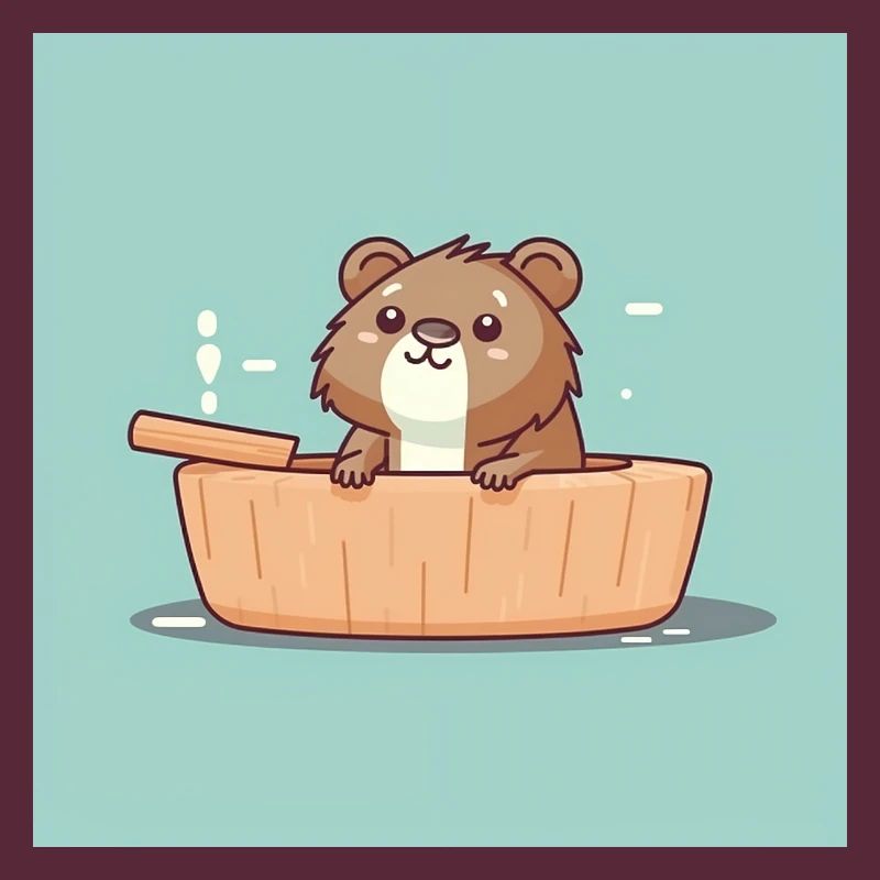 Castor mignon dans la baignoire