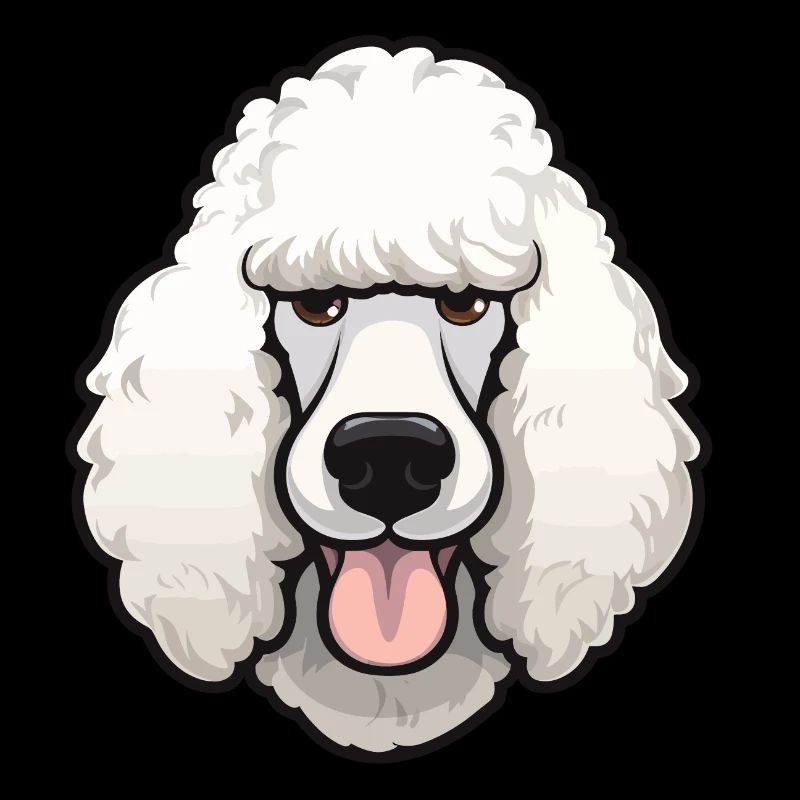 Groß Pudel Kopf Comic Cartoon Hund Hunde
